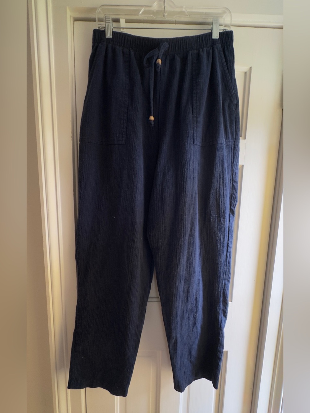 Sport Timer Crepey Drawstring Elastic Waist Pants